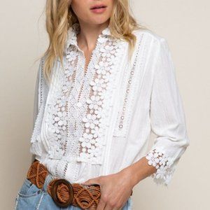 Bestseller! Bohemian Lace Button Front Blouse